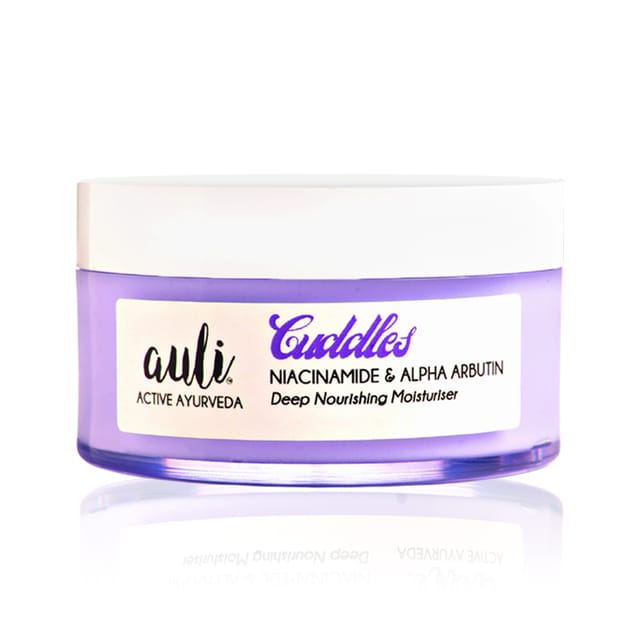 Auli Cuddles Niacinamide Moisturising Nourishing Rejuvenating Skin Plumping Lightweight and Non-Greasy Face Cream for All Skin Stypes - 120gm