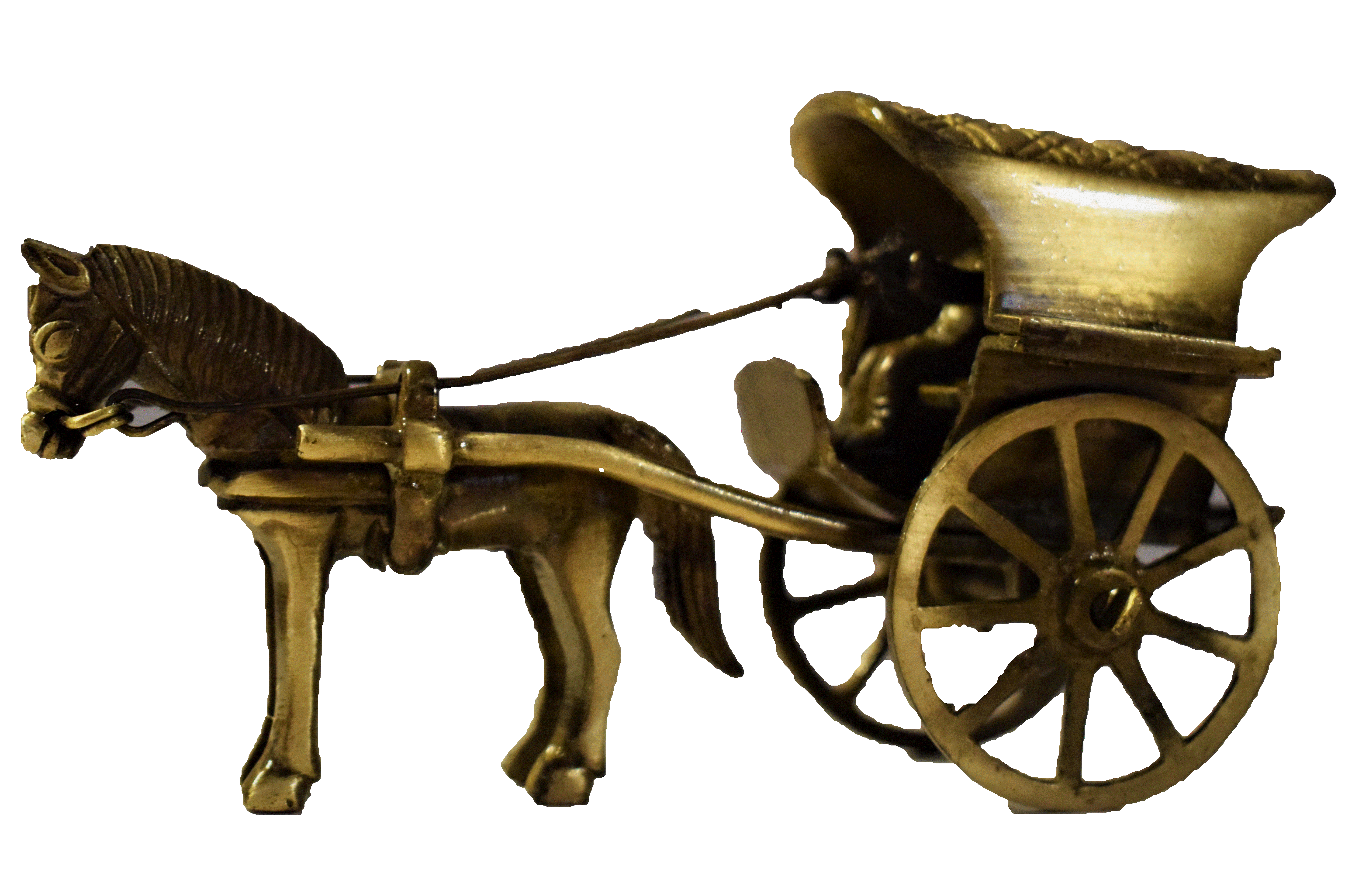 Brass Horse Cart (5" length)